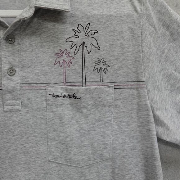 Travis Mathew Polo Golf Shirt Mens Med Gray Casual Everyday Sports Summer Pocket - Picture 3 of 10